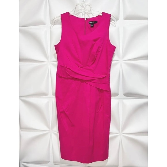 Dkny Dresses & Skirts - DKNY Donna Karan New York Sz 6 Stretch SILK Pink Ruched Sheath Formal Dress Pink